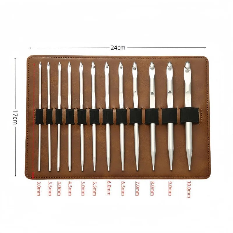 WeaveCore – 12-Piece Interchangeable Tunisian Crochet Hook Set