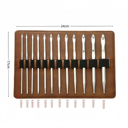 WeaveCore – 12-Piece Interchangeable Tunisian Crochet Hook Set