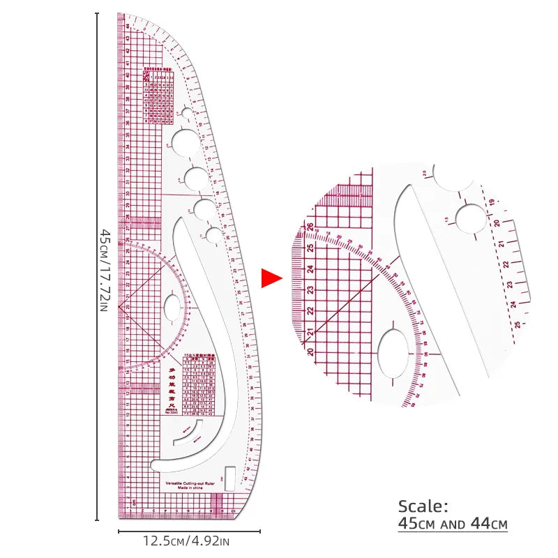 LineCrafta – Dual-Use Straight & Curve Sewing Ruler