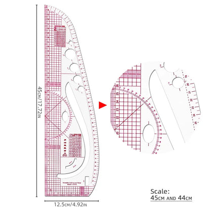 LineCrafta – Dual-Use Straight & Curve Sewing Ruler