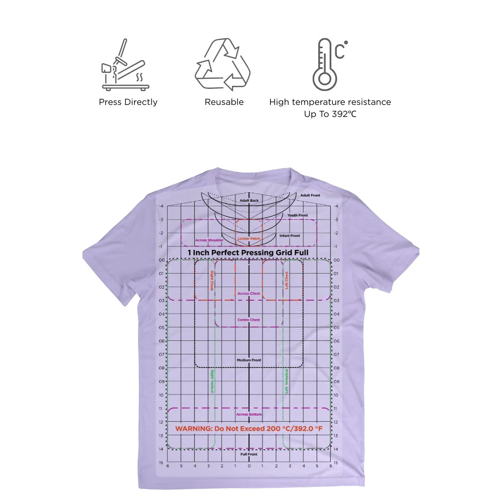 VinylSetra – 2-Piece Heat Press T-Shirt Alignment Ruler Set
