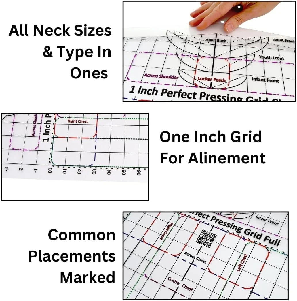 VinylSetra – 2-Piece Heat Press T-Shirt Alignment Ruler Set
