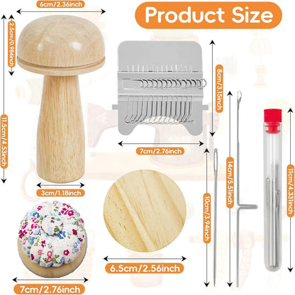 WeaveMendra – Wooden Loom & Sewing Repair Tool Set