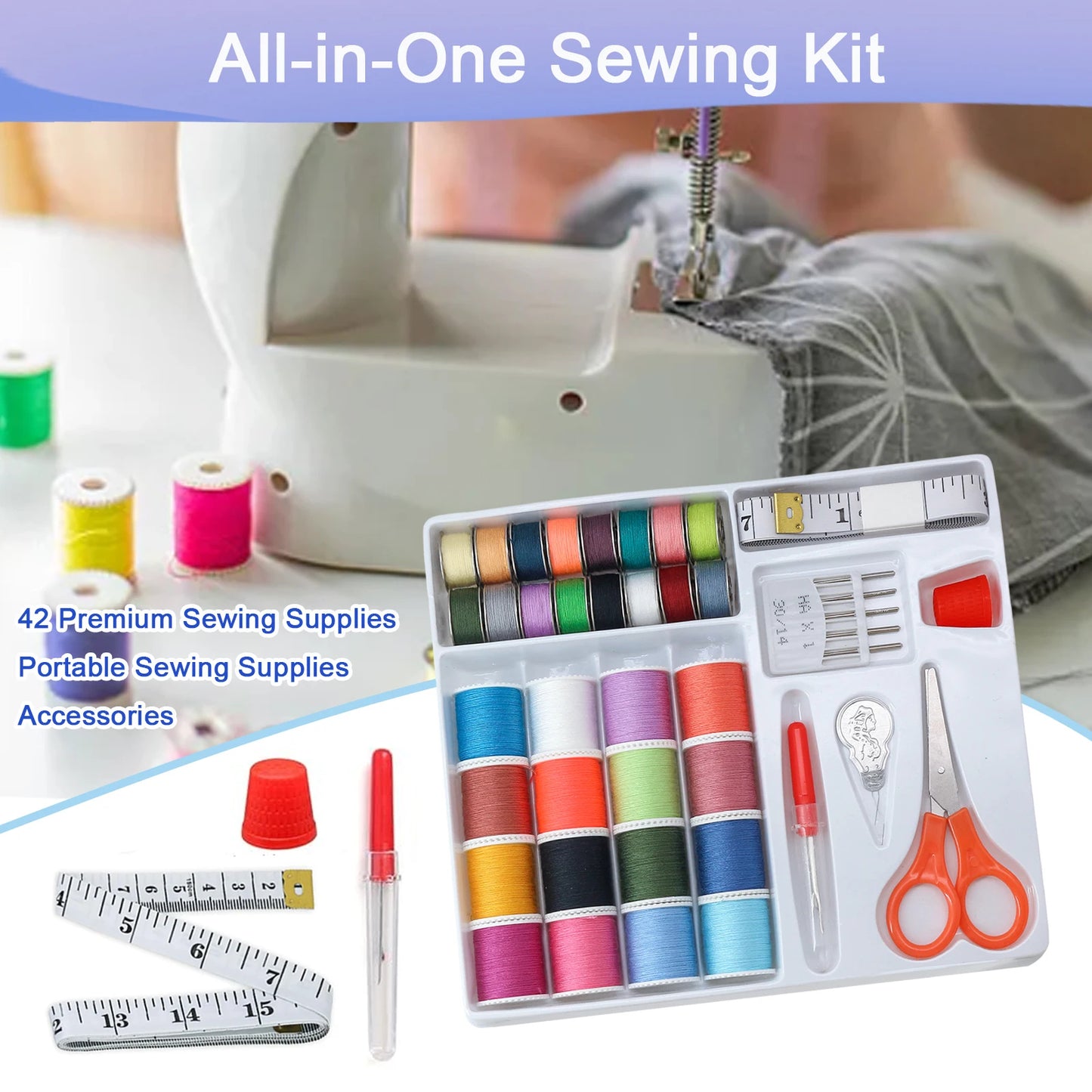 BobbinEasea – 42-Piece Sewing Kit with Prewound Bobbins