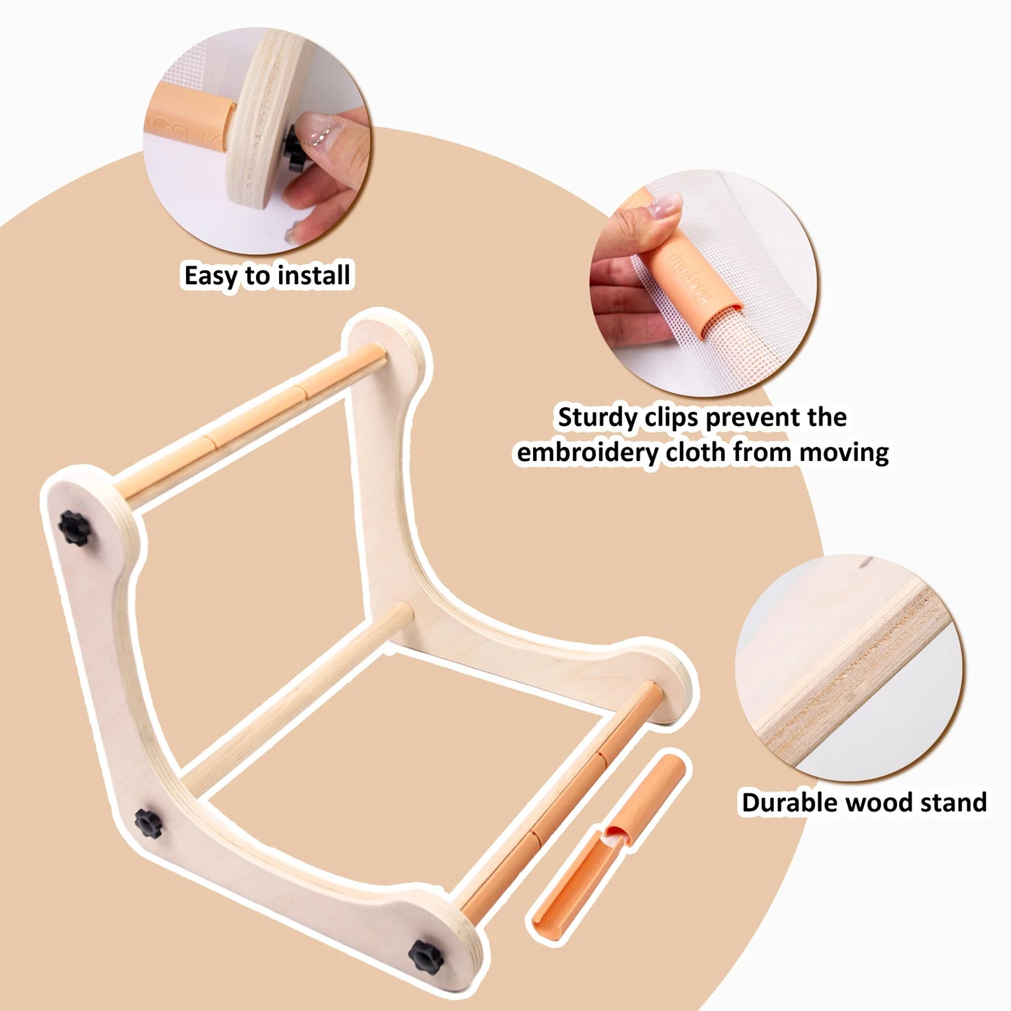 StitchRestora – Adjustable Wooden L-Shape Table Stand
