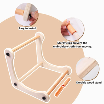 StitchRestora – Adjustable Wooden L-Shape Table Stand