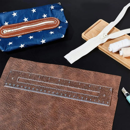 ZipCraftia – 2-Piece Clear Acrylic Zipper Making Template Set