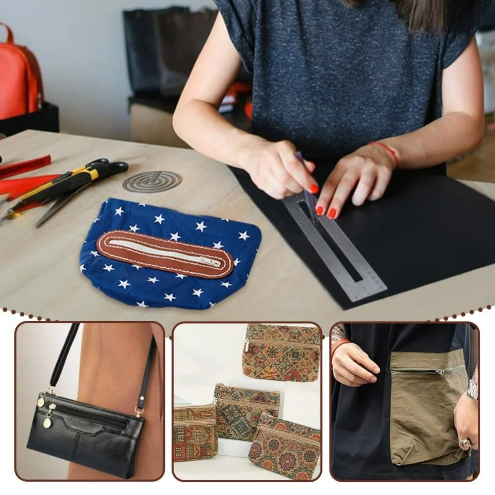 ZipCraftia – 2-Piece Clear Acrylic Zipper Making Template Set